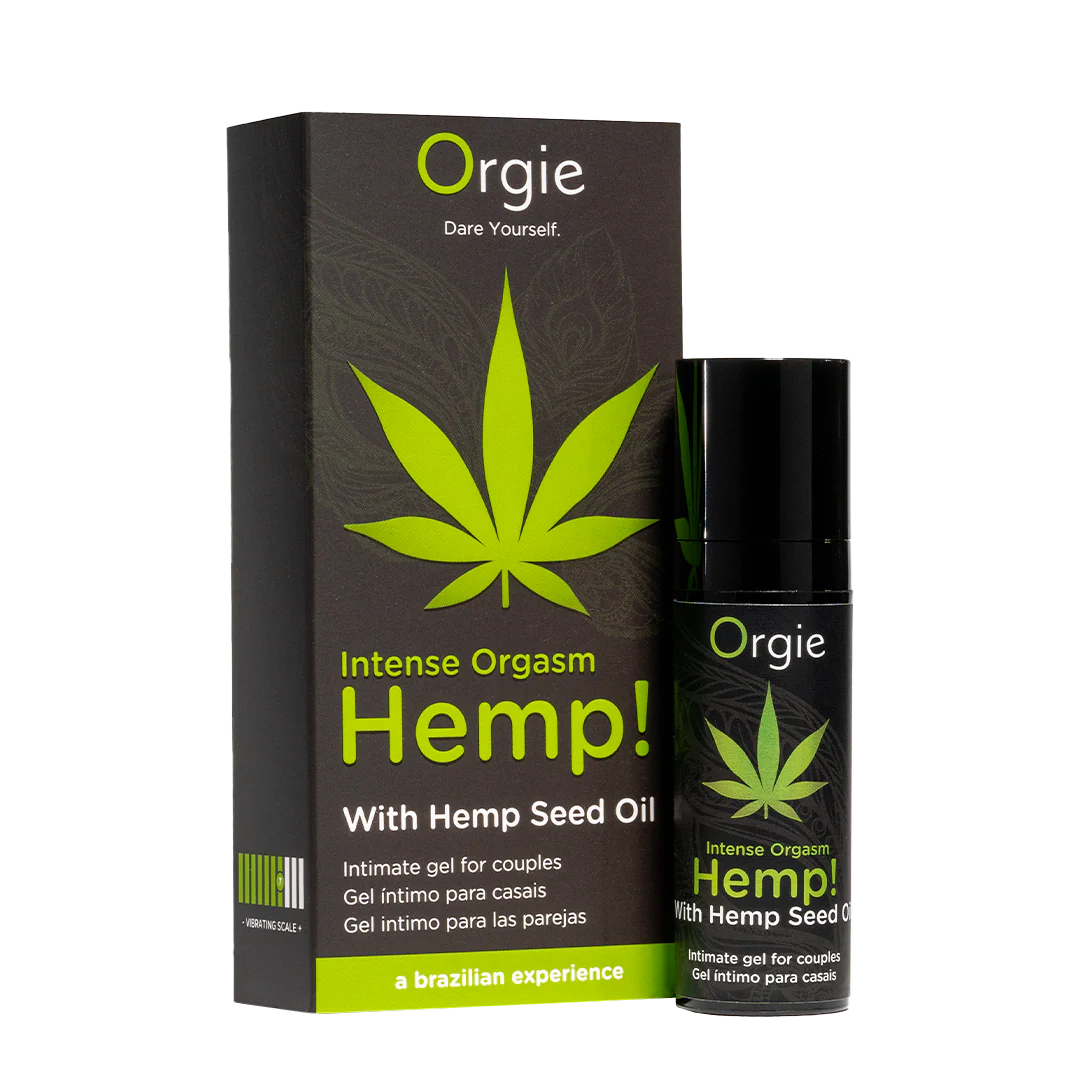 ORGIE | Hemp! Intense Orgasm – Stimuloiva intiimigeeli hampunsiemenöljyllä (lämmittävä ja viilentävä) – Värinäasteikko 7