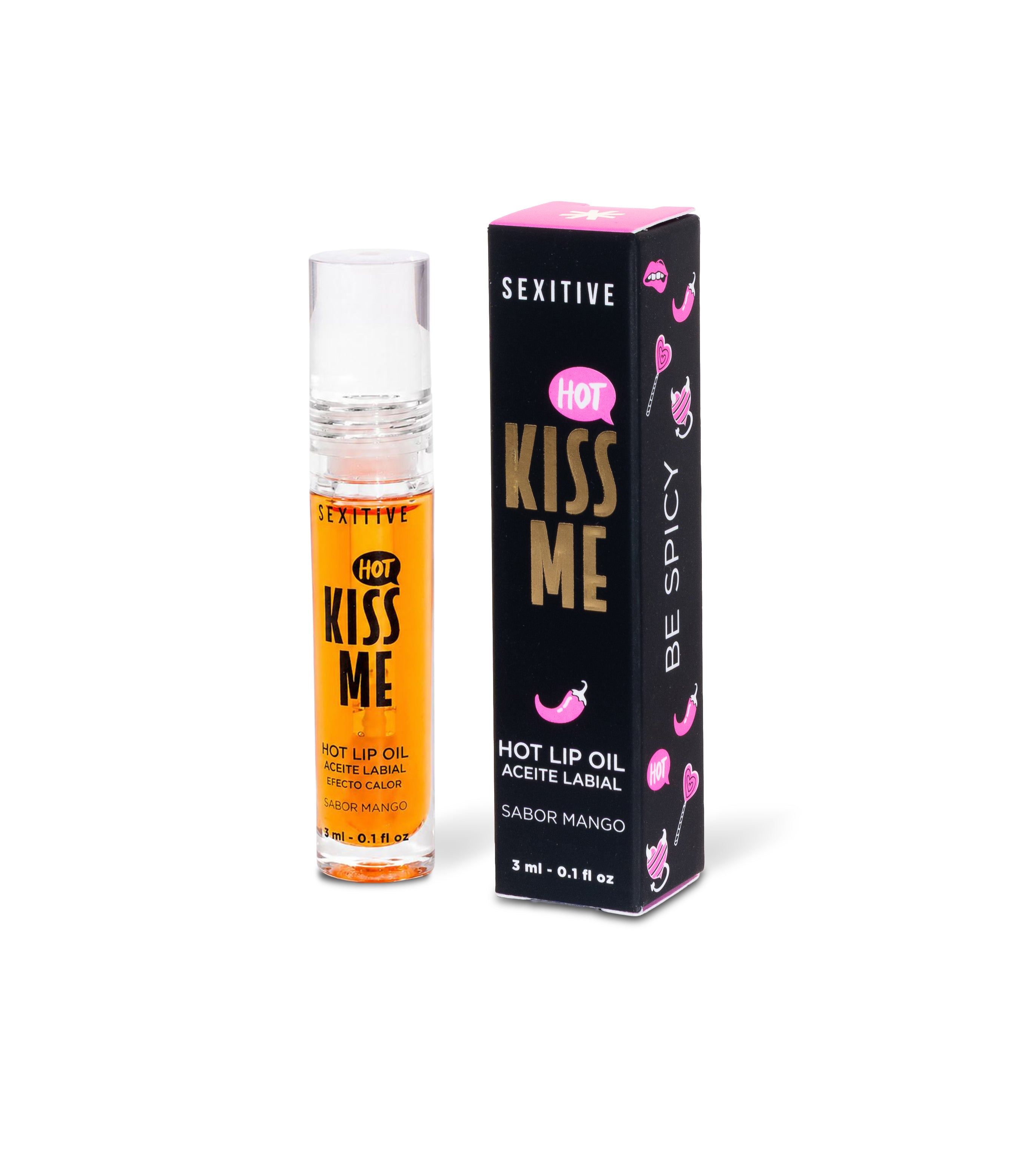 SEXITIVE | KISS ME – Sildoša lūpu eļļa ar karstuma efektu – Mango garša – 3 ml