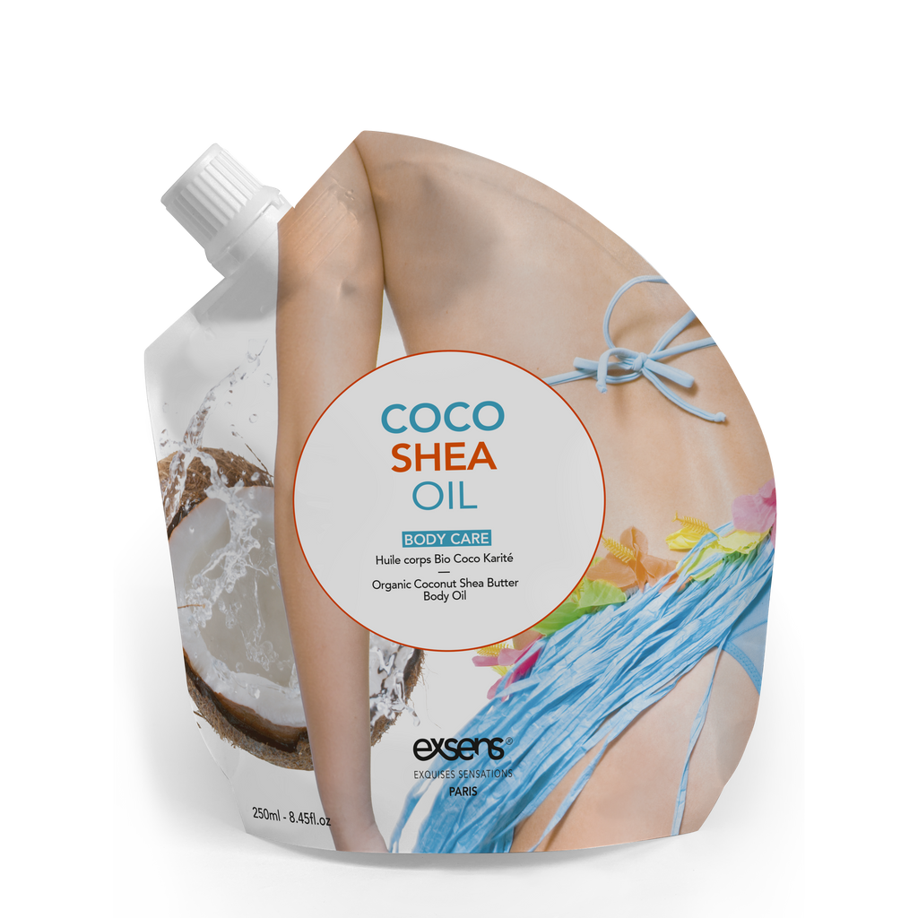 EXSENS | Coco Shea Oil – 100% Organic Coconut & Shea Nourishing Body Oil – 250 ml