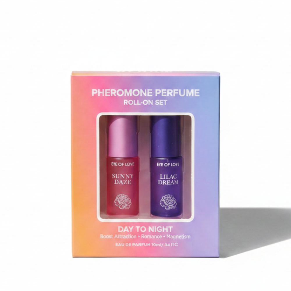 EYE OF LOVE | Bloom – päevast ööni feromoon roll-on parfüümikomplekt 2 × 5 ml