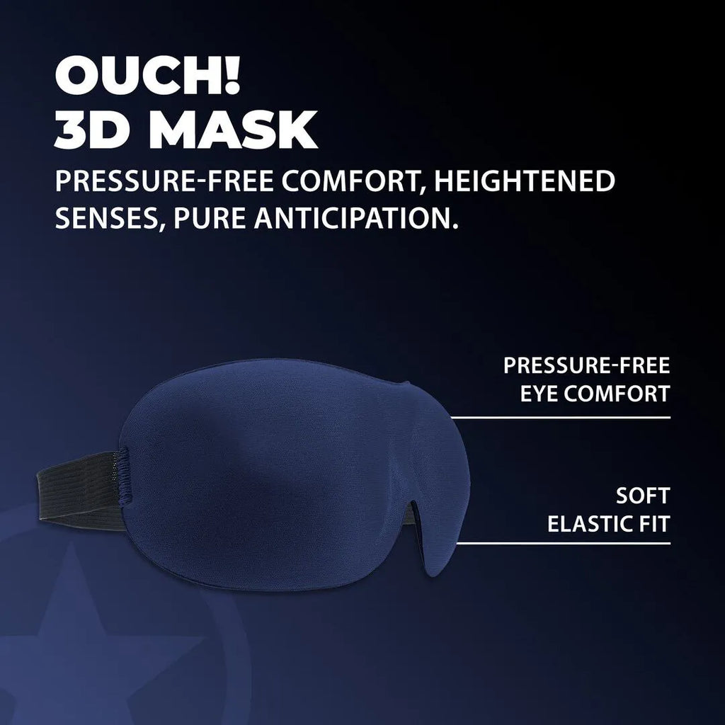 OUCH! | 3D Contoured Blindfold Mask – Pressure-Free Sensory Play – Black / Red / Navy / Pink