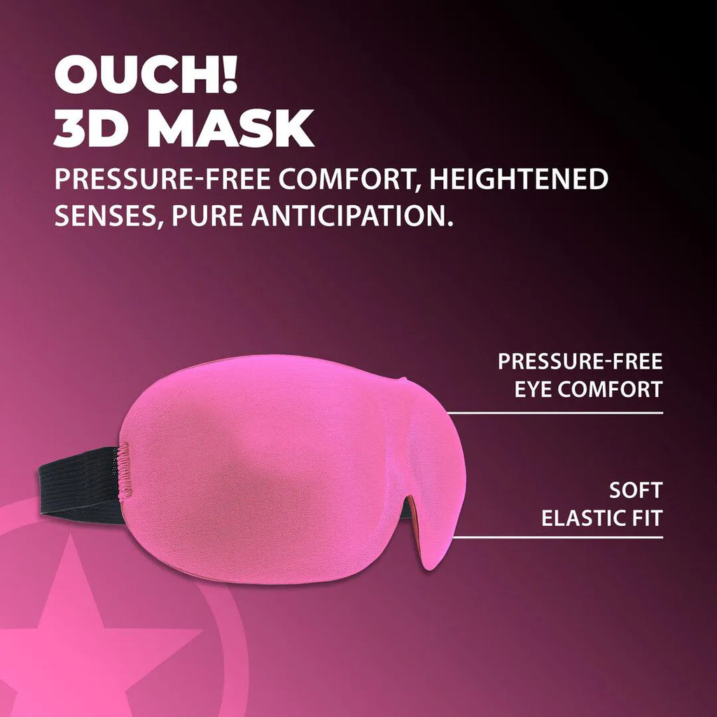 OUCH! | 3D Contoured Blindfold Mask – Pressure-Free Sensory Play – Black / Red / Navy / Pink