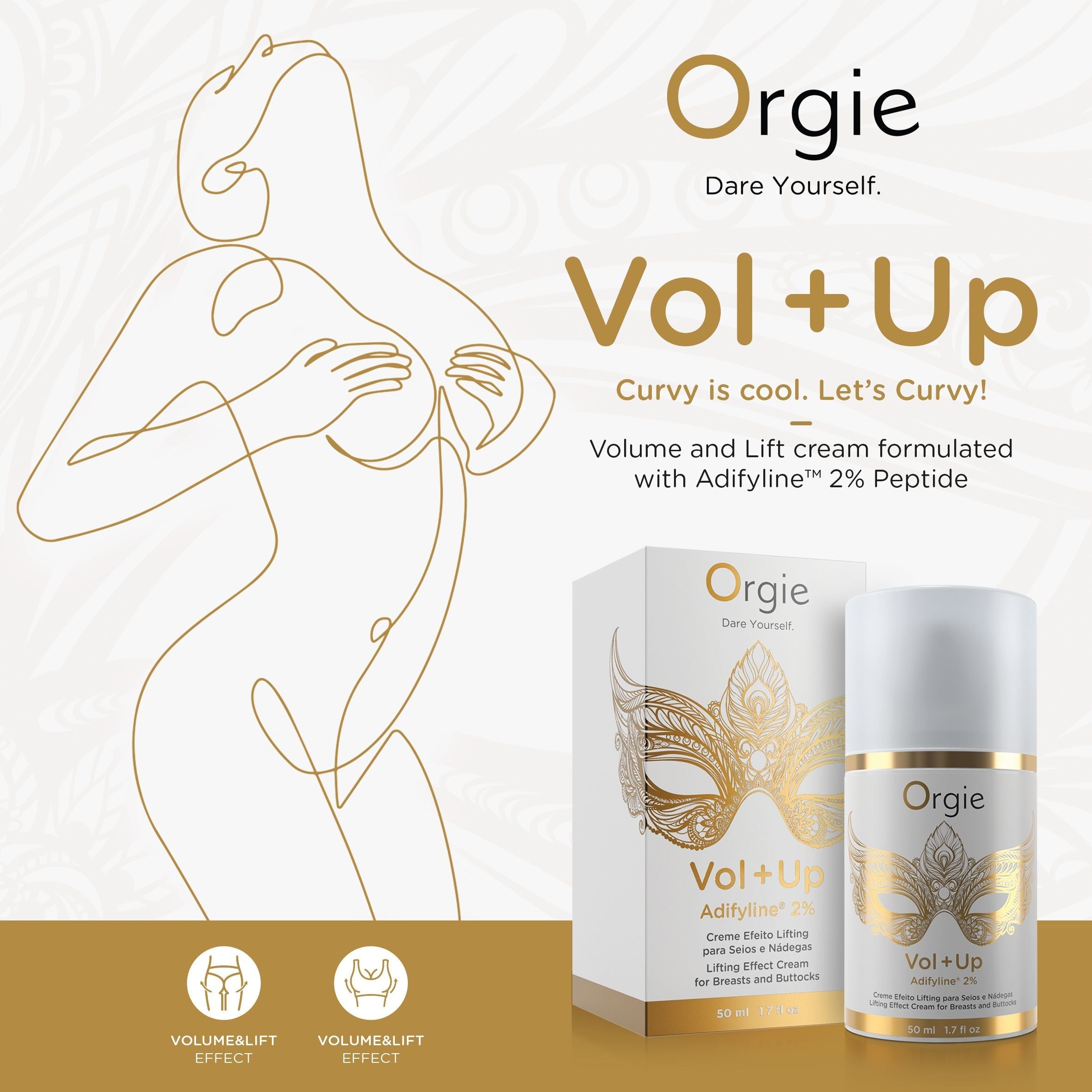 ORGIE | VOL+UP – Adifyline 2% Lifting Cream for Breasts & Buttocks – 50 ml