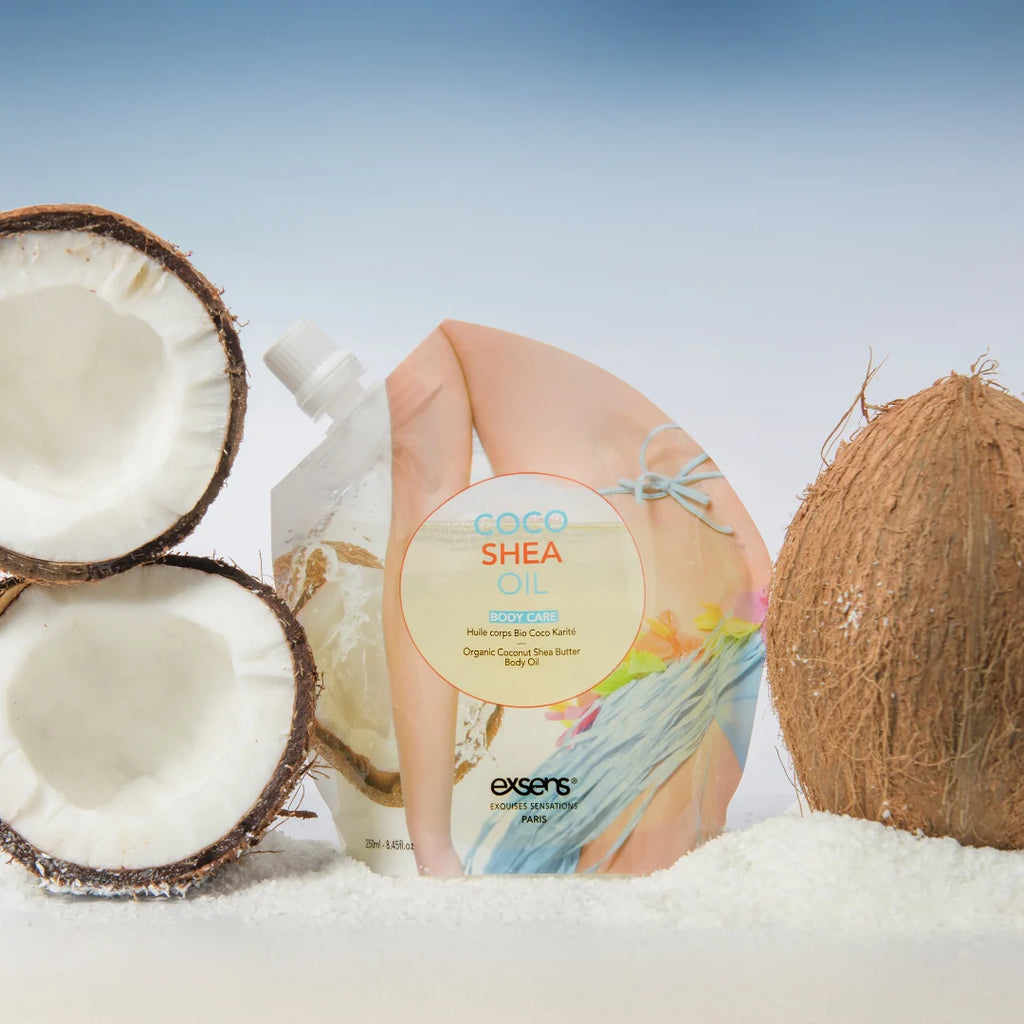 EXSENS | Coco Shea Oil – 100% Organic Coconut & Shea Nourishing Body Oil – 250 ml