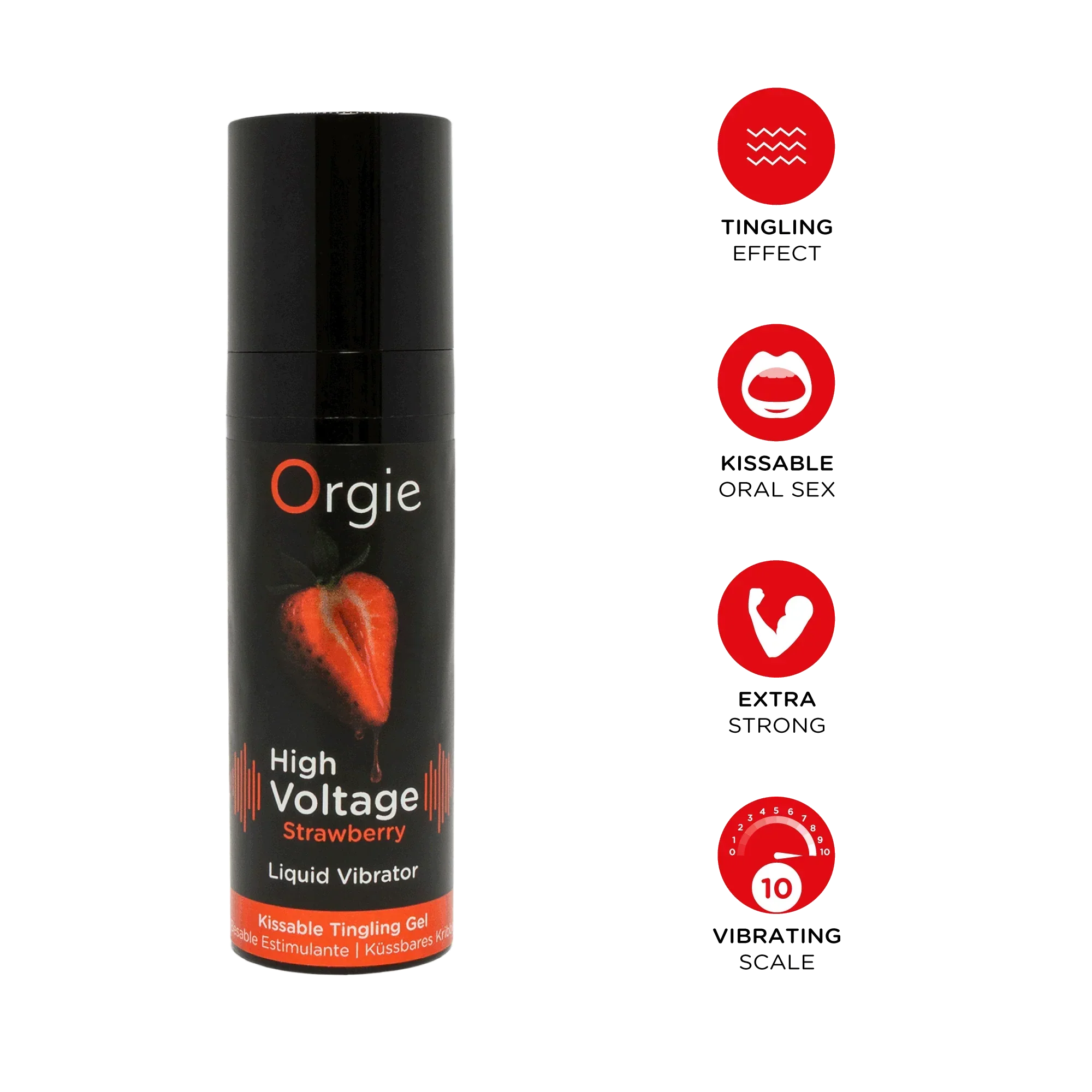 ORGIE | High Voltage Strawberry – Kissable Liquid Vibrator Gel