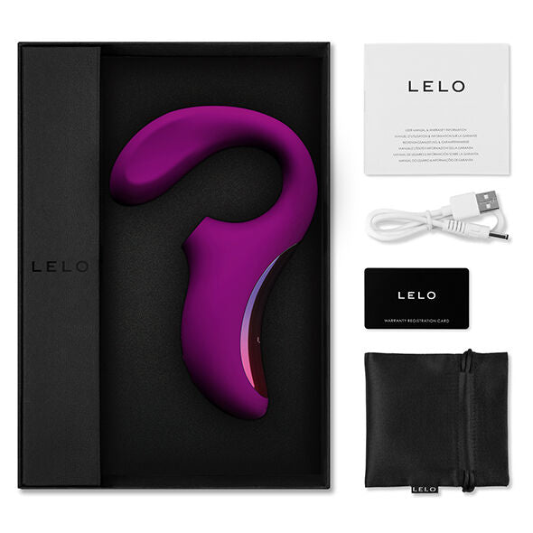 LELO ENIGMA™ DOUBLE SUCTION – Вибромассажёр с двойной стимуляцией, цвета Чёрный / Фиолетовый