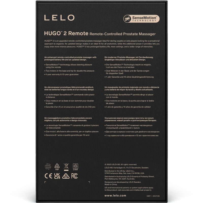 LELO – HUGO™ 2 Eturauhasen Hierontalaite Kaukosäätimellä – Vihreä ja Musta