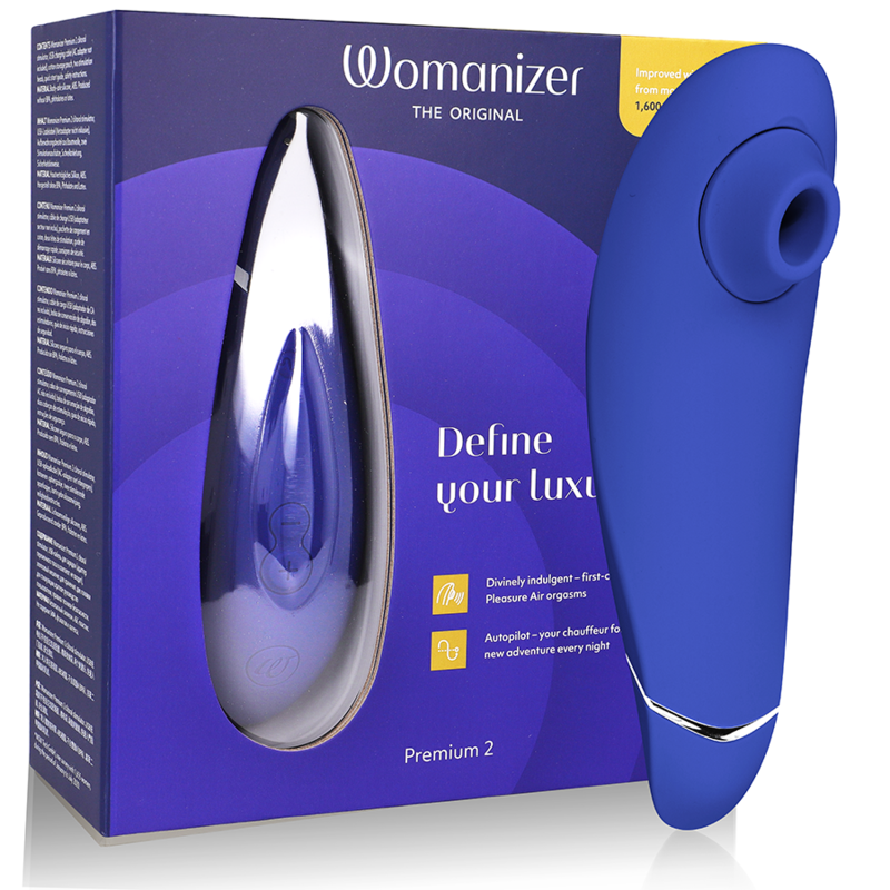 WOMANIZER | Premium 2 – Kliitoristimulaator Pleasure Air ja Autopilot funktsiooniga – IPX7 veekindel – Must / Soe hall / Blueberry / Raspberry