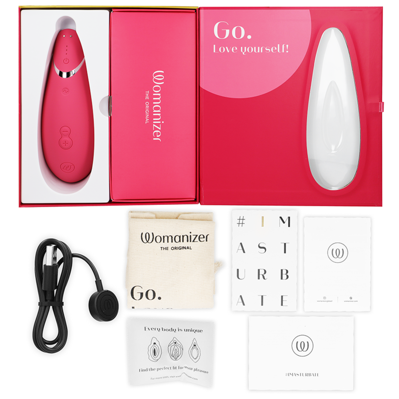 WOMANIZER | Premium 2 – Clitoral Stimulator with Pleasure Air & Autopilot – IPX7 Waterproof – Black / Warm Gray / Blueberry / Raspberry