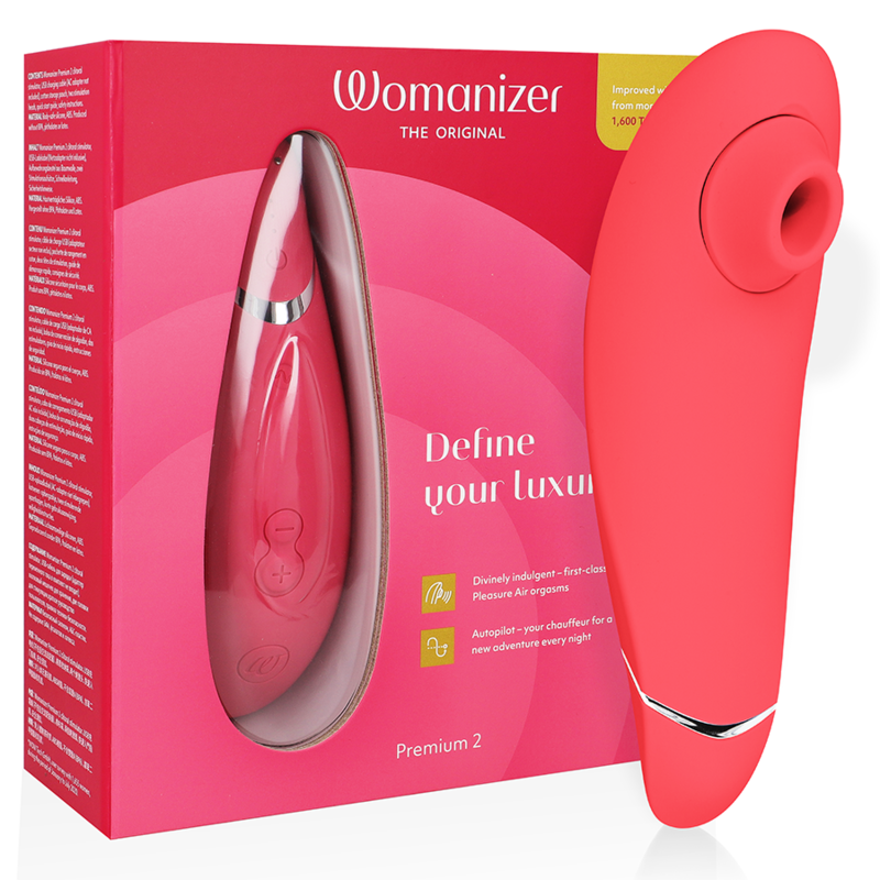 WOMANIZER | Premium 2 – Kliitoristimulaator Pleasure Air ja Autopilot funktsiooniga – IPX7 veekindel – Must / Soe hall / Blueberry / Raspberry