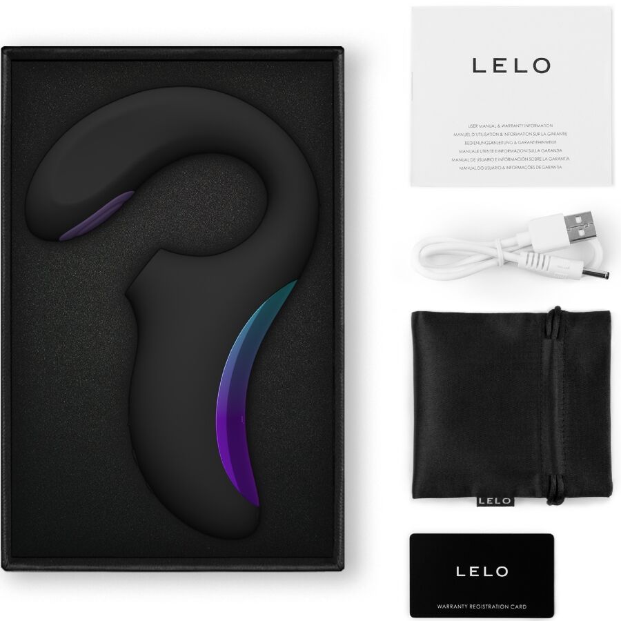 LELO ENIGMA™ DOUBLE SONIC – Вибратор для стимуляции точки A и G, цвета Cyber Purple / Чёрный