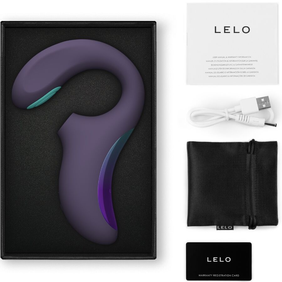 LELO ENIGMA™ DOUBLE SONIC – Вибратор для стимуляции точки A и G, цвета Cyber Purple / Чёрный