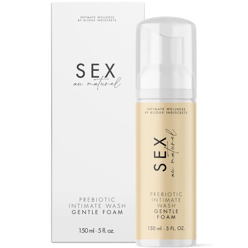 BIJOUX INDISCRETS Sex au Naturel prebioottinen intiimivaahto – Hellävarainen puhdistus 150 ml