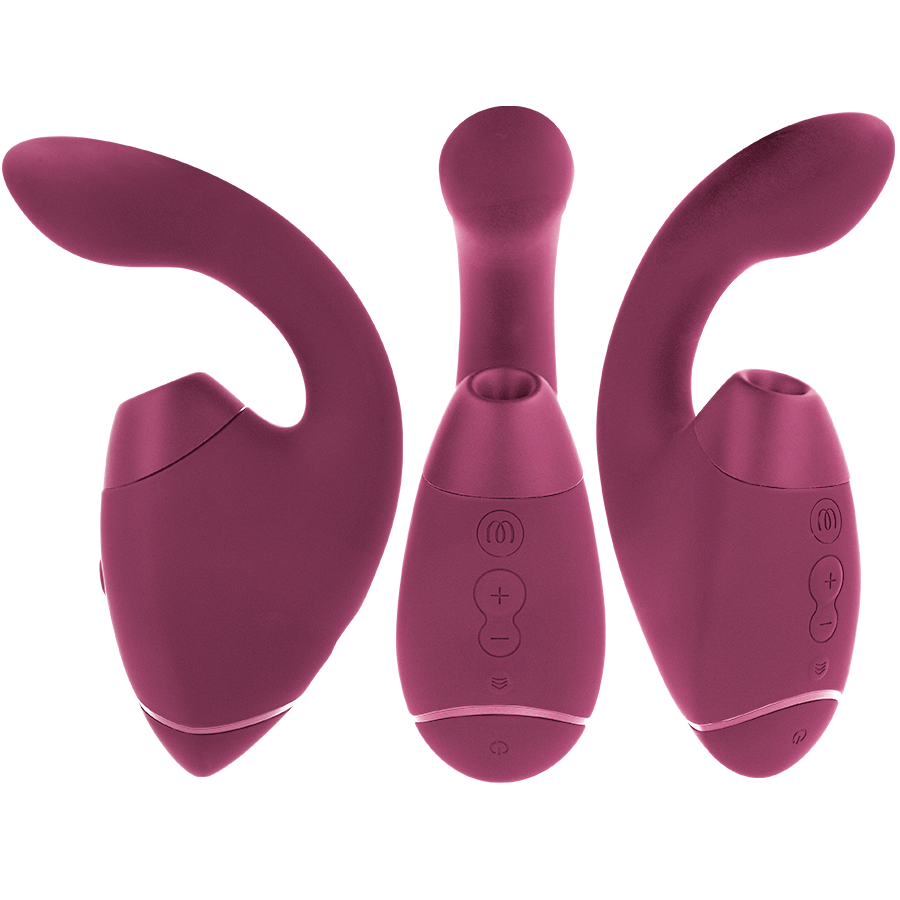WOMANIZER | Duo Next – Divkāršs klitora un G-punkta stimulators – 3D Pleasure Air + dziļa vibrācija – Tumši violets / Tumši rozā / Melns