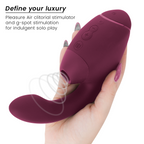 WOMANIZER | Duo Next – Divkāršs klitora un G-punkta stimulators – 3D Pleasure Air + dziļa vibrācija – Tumši violets / Tumši rozā / Melns
