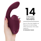 WOMANIZER | Duo Next – Divkāršs klitora un G-punkta stimulators – 3D Pleasure Air + dziļa vibrācija – Tumši violets / Tumši rozā / Melns