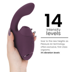 WOMANIZER | Duo Next – Divkāršs klitora un G-punkta stimulators – 3D Pleasure Air + dziļa vibrācija – Tumši violets / Tumši rozā / Melns