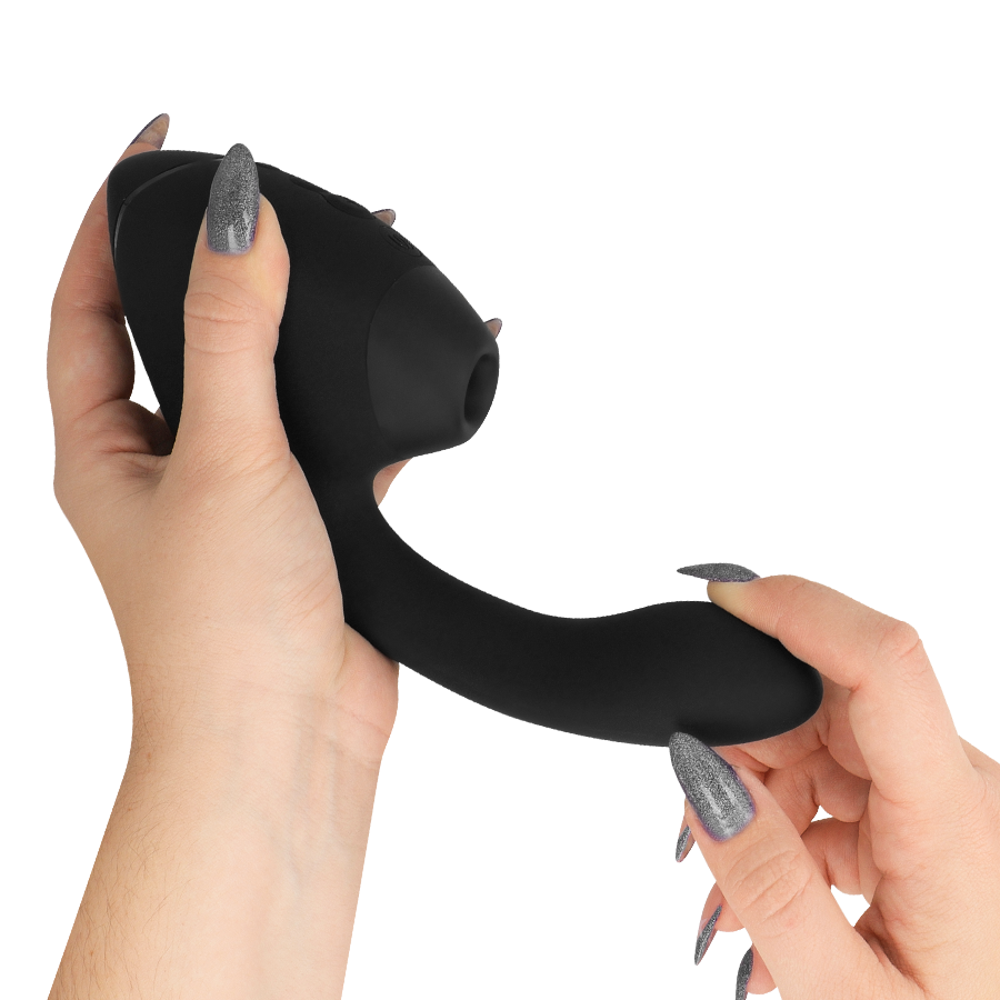 WOMANIZER | Duo Next – Divkāršs klitora un G-punkta stimulators – 3D Pleasure Air + dziļa vibrācija – Tumši violets / Tumši rozā / Melns