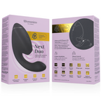 WOMANIZER | Duo Next – Divkāršs klitora un G-punkta stimulators – 3D Pleasure Air + dziļa vibrācija – Tumši violets / Tumši rozā / Melns