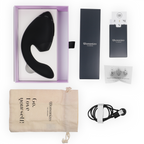 WOMANIZER | Duo Next – Divkāršs klitora un G-punkta stimulators – 3D Pleasure Air + dziļa vibrācija – Tumši violets / Tumši rozā / Melns