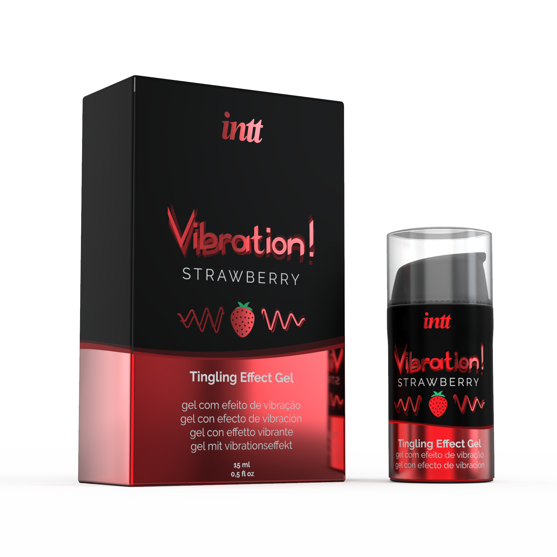 INTT | Strawberry Vibration Gel – Intense Vibration & Pulsation – 15 ml
