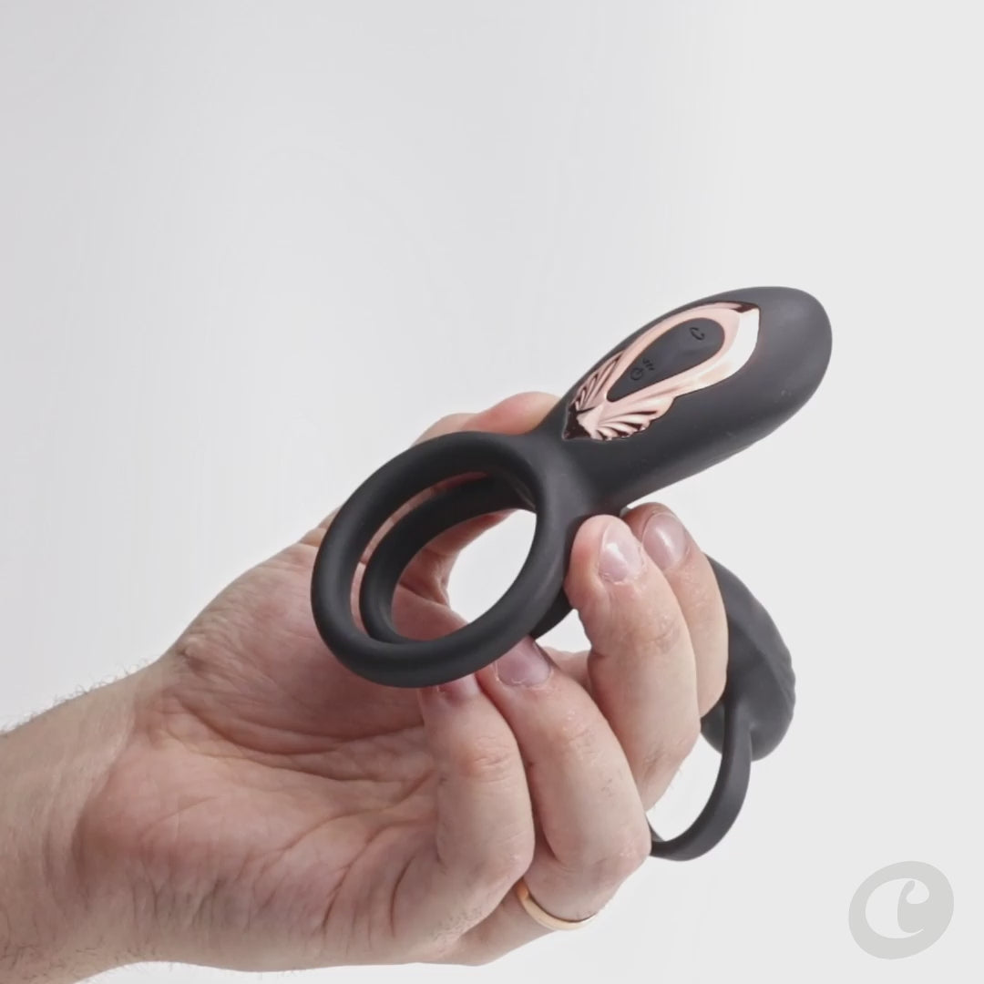 CRUSHIOUS Tornado pyörivä penisrengas ja -holkki värinällä