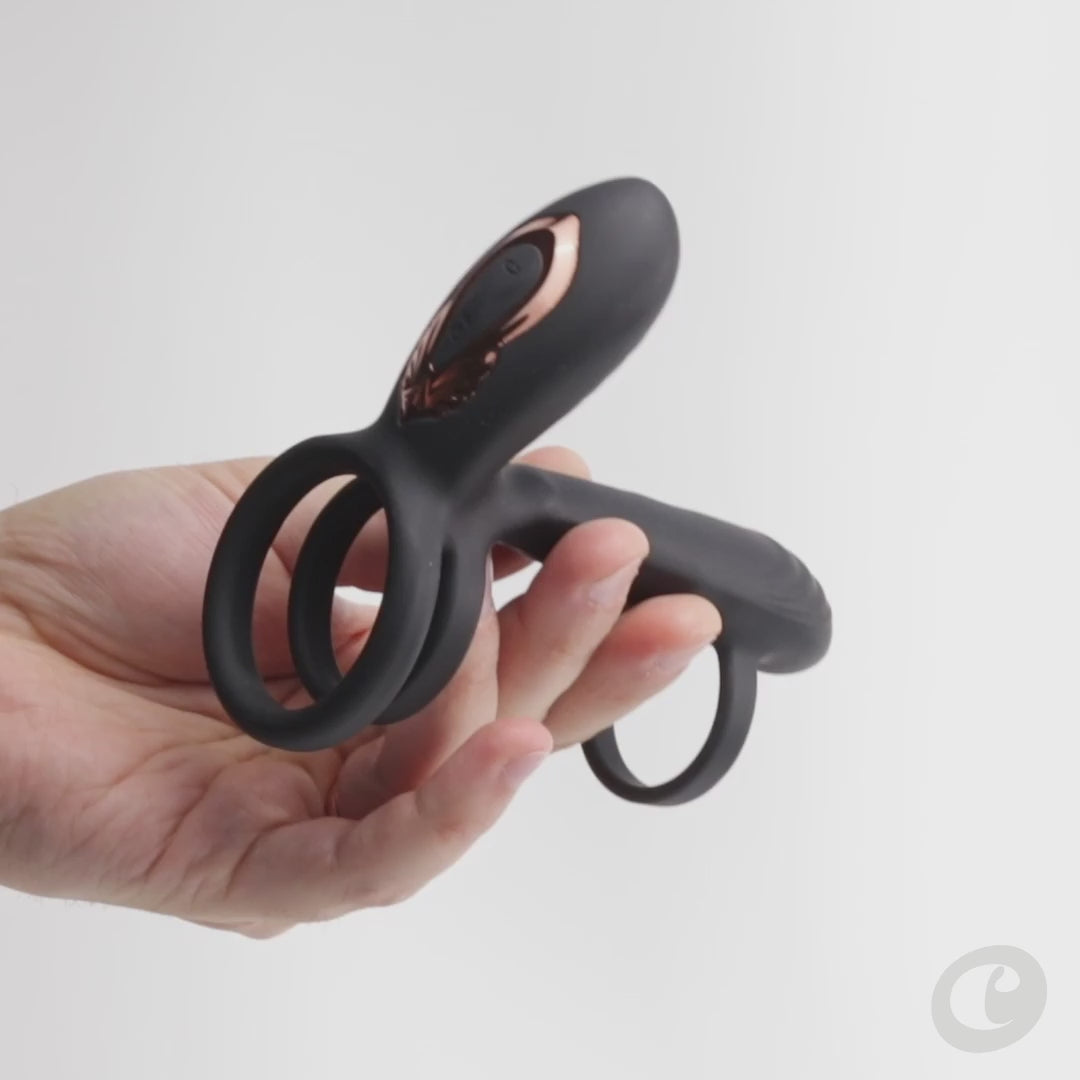 CRUSHIOUS Tornado pyörivä penisrengas ja -holkki värinällä